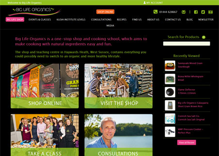 A page from the Big Life Organics v2 web site