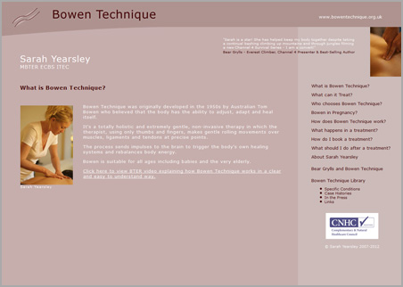 A page from the Bowen Technique web site