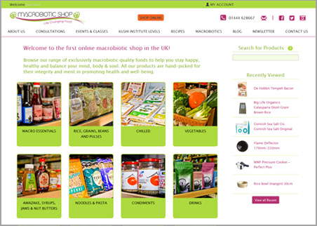 A page from the Macrobiotic Shop web site